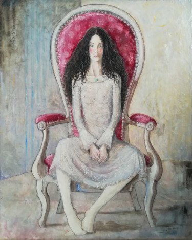 Peinture intitulée "Sonia in the Armcha…" par L. Joss, Œuvre d'art originale, Huile