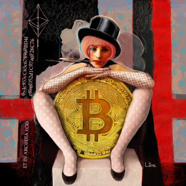 Digital Arts titled ""Irmine and Bitcoin…" by L. Joss, Original Artwork, Digital Painting