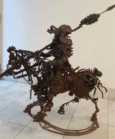 Sculpture titled "Warrior" by Ljuba, Original Artwork, Metals