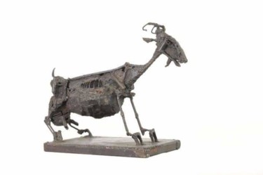 Sculpture titled "Goat" by Ljuba, Original Artwork, Metals