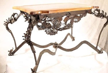 Escultura intitulada "Table" por Ljuba, Obras de arte originais, Metais