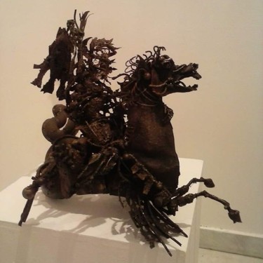 Sculpture titled "One of Sea Gods" by Ljuba, Original Artwork, Metals
