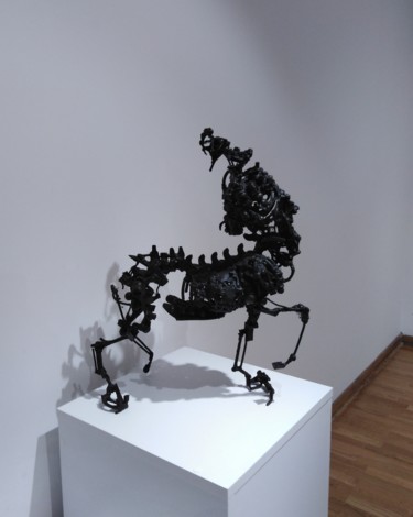 Sculpture titled "Kentaur" by Ljuba, Original Artwork, Metals