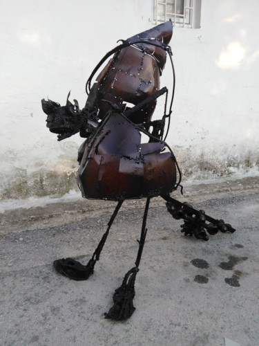 Escultura intitulada "Bet on Giacomety's…" por Ljuba, Obras de arte originais, Metais
