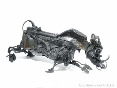 Sculpture titled "Boar" by Ljuba, Original Artwork, Metals
