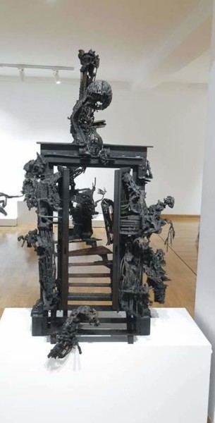 Escultura intitulada "Door to the Hell" por Ljuba, Obras de arte originais, Metais
