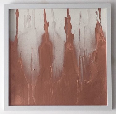 Painting titled "ROSE GOLD RAIN" by Lilla Kuzma, Original Artwork, Acrylic