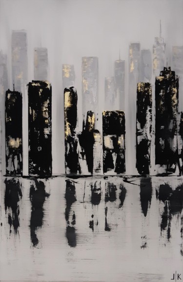 Malerei mit dem Titel "CITY III" von Lilla Kuzma, Original-Kunstwerk, Acryl