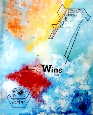 Ζωγραφική με τίτλο "WINE ROUTE" από Lilla Kuzma, Αυθεντικά έργα τέχνης, Ακρυλικό