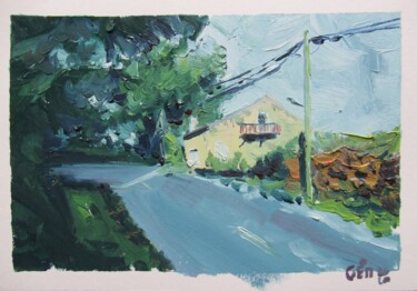 Painting titled "Route de Carbuccia…" by Lledo, Original Artwork, Oil