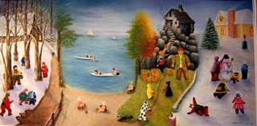 Peinture intitulée "Quatre saisons" par L.Lefèbvre, Œuvre d'art originale
