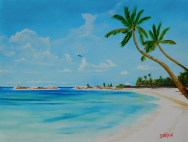Painting titled "Welcome To Paradise" by Lloyd Dobson, Original Artwork, Oil
