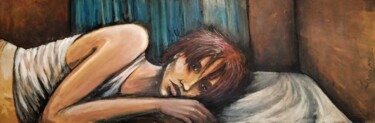Painting titled "Insomnio" by Lluis Quiñones, Original Artwork, Acrylic Mounted on Wood Panel