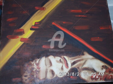 Peinture intitulée "21st-c-crucifiction…" par Lm Arnal, Œuvre d'art originale, 