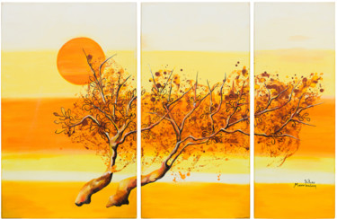 Painting titled "Κλαδιά στον ήλιο" by Lilian Manolakaki/ Lm Artist, Original Artwork, Acrylic