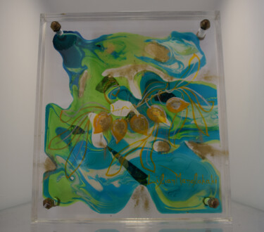 Ζωγραφική με τίτλο "Ελιά διαφάνεια" από Lilian Manolakaki/ Lm Artist, Αυθεντικά έργα τέχνης, Βιτρό ζωγραφική