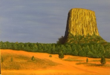 Painting titled ""Башня Дьявола". Ва…" by Ichenko, Original Artwork, Oil