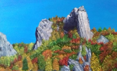 Картина под названием "Осень. Утесы Соунке…" - Ichenko, Подлинное произведение искусства, Масло