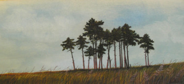 Peinture intitulée "bosquet-de-pins-1.j…" par Louis-Michel De Lara, Œuvre d'art originale, Gouache