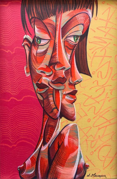 Izia Peinture intitulée "Izia" par Laurent Messager, Œuvre d'art originale, Huile Monté sur Autre panneau rigide