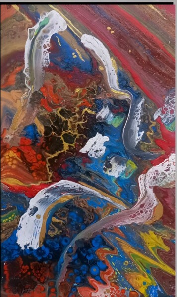 Painting titled "تضاريس حلم" by Lmorabit, Original Artwork, Acrylic