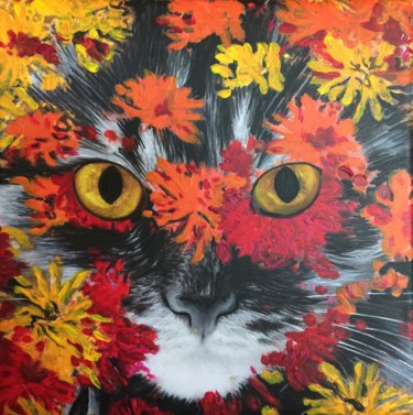 Peinture intitulée "Cat 01" par Ln, Œuvre d'art originale
