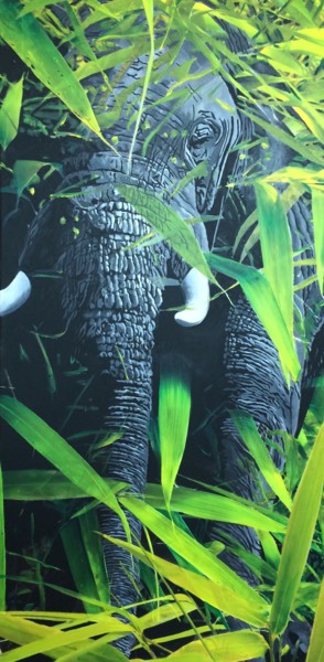 Painting titled "Elephant 02" by Ln, Original Artwork, Acrylic
