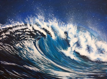 Peinture intitulée "Vagues 01" par Ln, Œuvre d'art originale, Acrylique