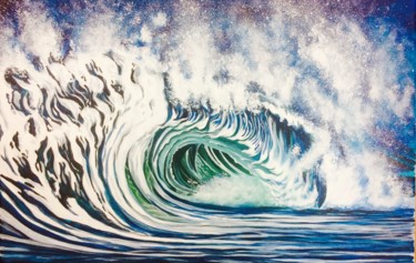 Peinture intitulée "Vagues 04" par Ln, Œuvre d'art originale, Acrylique