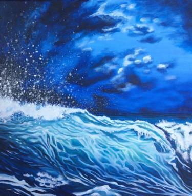 Painting titled "Ciel et mer 03" by Ln, Original Artwork, Acrylic