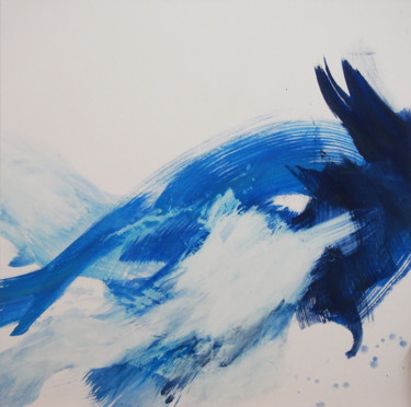Peinture intitulée "Carré bleu grand 5" par Ln Le Cheviller, Œuvre d'art originale, Acrylique