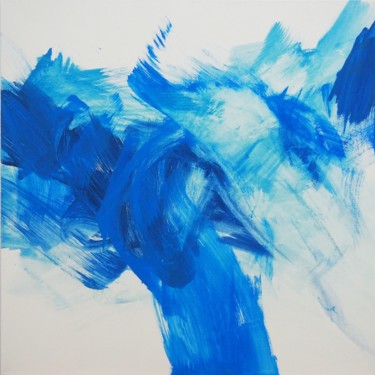 Painting titled "Carré bleu grand 2" by Ln Le Cheviller, Original Artwork, Acrylic