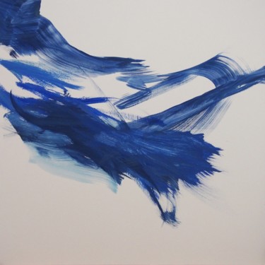 Painting titled "Carré bleu grand 4" by Ln Le Cheviller, Original Artwork, Acrylic