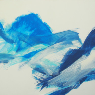 Painting titled "Carré bleu grand 1" by Ln Le Cheviller, Original Artwork, Acrylic