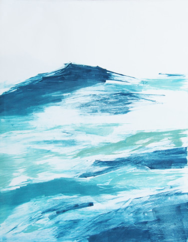 Gravures & estampes intitulée "surface de la mer 12" par Ln Le Cheviller, Œuvre d'art originale, Monotype