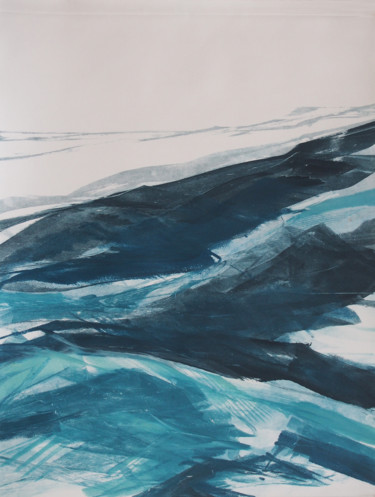 Gravures & estampes intitulée "surface de la mer 15" par Ln Le Cheviller, Œuvre d'art originale, Monotype