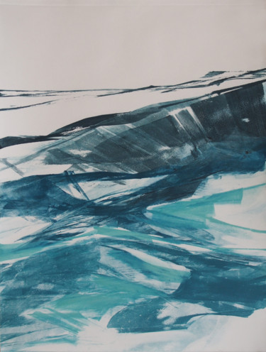 Impressões e gravuras intitulada "surface de la mer 20" por Ln Le Cheviller, Obras de arte originais, Monotipo