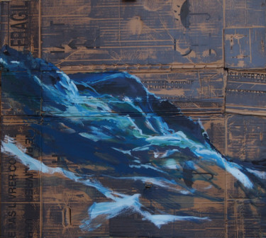 Painting titled "surface de la mer 22" by Ln Le Cheviller, Original Artwork, Acrylic