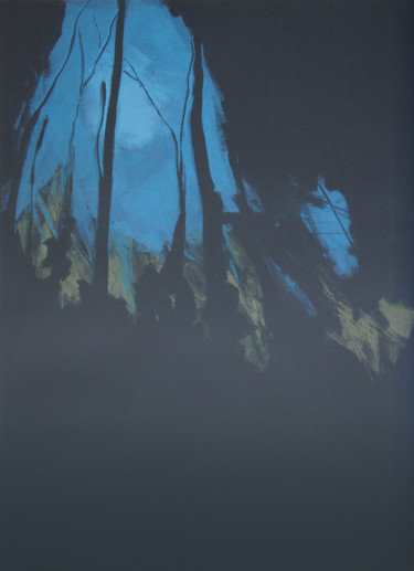 Drawing titled "Nocturne 7" by Ln Le Cheviller, Original Artwork, Monotype