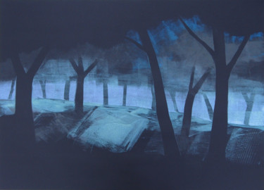 Drawing titled "Nocturne 20" by Ln Le Cheviller, Original Artwork, Monotype