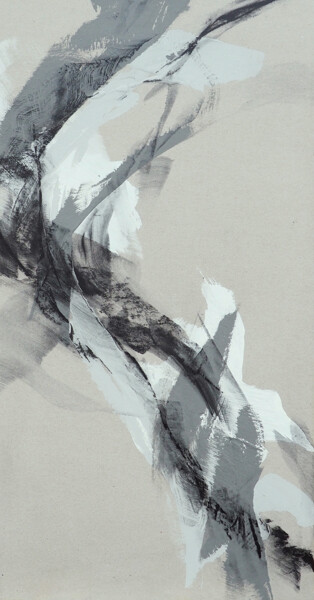 Картина под названием "Presque gris - 5" - Ln Le Cheviller, Подлинное произведение искусства, Акрил