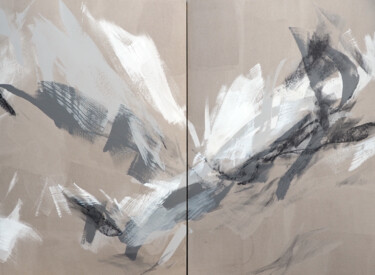 Картина под названием "Presque gris - 10" - Ln Le Cheviller, Подлинное произведение искусства, Акрил