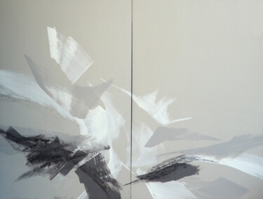 Картина под названием "Presque gris - 13" - Ln Le Cheviller, Подлинное произведение искусства, Акрил