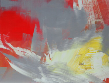 Schilderij getiteld "Gris versus couleur…" door Ln Le Cheviller, Origineel Kunstwerk, Acryl