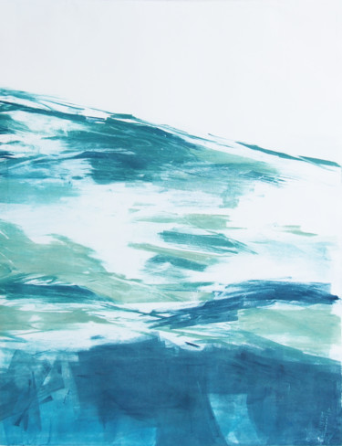 Printmaking titled "surface de la mer -…" by Ln Le Cheviller, Original Artwork, Acrylic