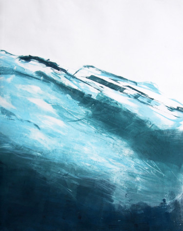 Gravures & estampes intitulée "surface de la mer 2" par Ln Le Cheviller, Œuvre d'art originale, Monotype