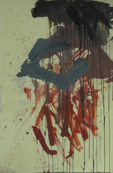 Schilderij getiteld "Ce qui me fait mal…" door Ln Le Cheviller, Origineel Kunstwerk, Acryl