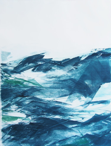 Impressões e gravuras intitulada "surface de la mer 5" por Ln Le Cheviller, Obras de arte originais, Monotipo