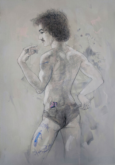 Retro style Yokubas Dessin intitulée "Retro style Yokubas" par Natalie Levkovska, Œuvre d'art originale, Gouache
