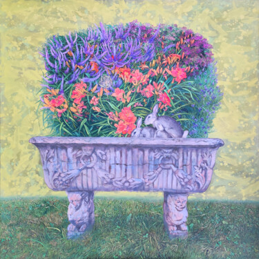 Something in the air Painting titled "Something in the air" by Natalie Levkovska, Original Artwork, Oil Mounted on Wood Stretcher frame